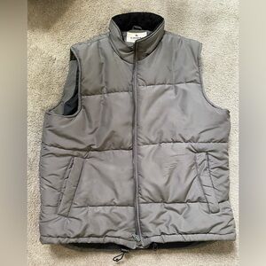Men's Chiori Large Gray Puffer Vest - Zip Front